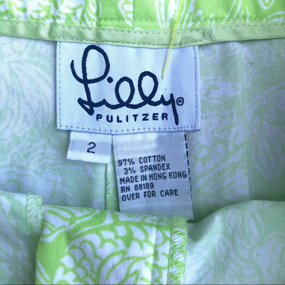 Lilly Pulitzer Neon Green Sea Shore Shorts Size 2 - Picture 4 of 4